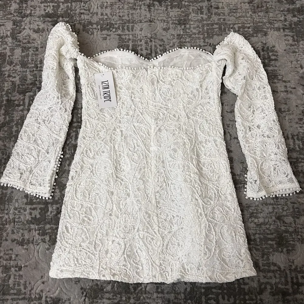 12th Tribe Lilliana Off Shoulder Lace Dress Women’s Size Large - Picture 12 of 15